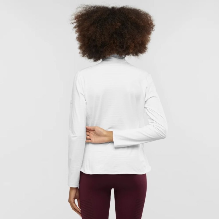 Salomon Essential Lightwarm Half Zip Women's Jackets White | CA 19F27